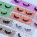 European and american style mixed eyelash set - 12 pairs faux mink lashes, short, dense, high-quality false eyelashes