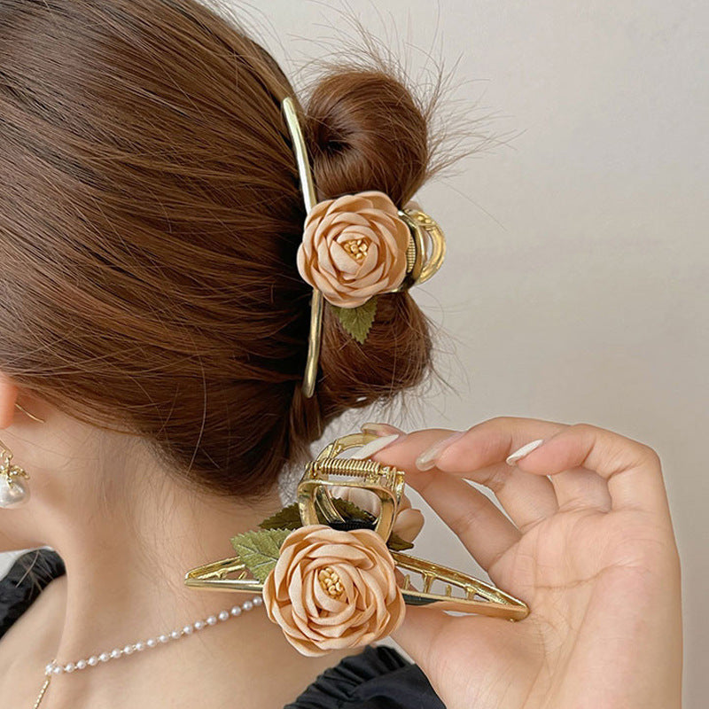 Flower french hair clip ins girl hairpin wholesale shark clip new hair clip female back of head elegant clip