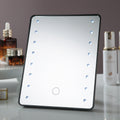 Touch sensor led makeup mirror with light, dorm room storage makeup mirror, high-definition mirror, desktop 360° rotating vanity mirror