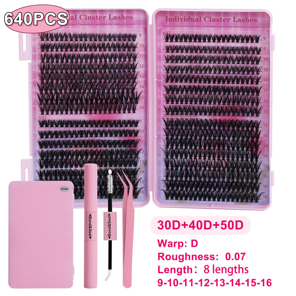 Amazon's best-selling false eyelashes set, large-capacity diy segmented european and american curling eyelashes glue in stock