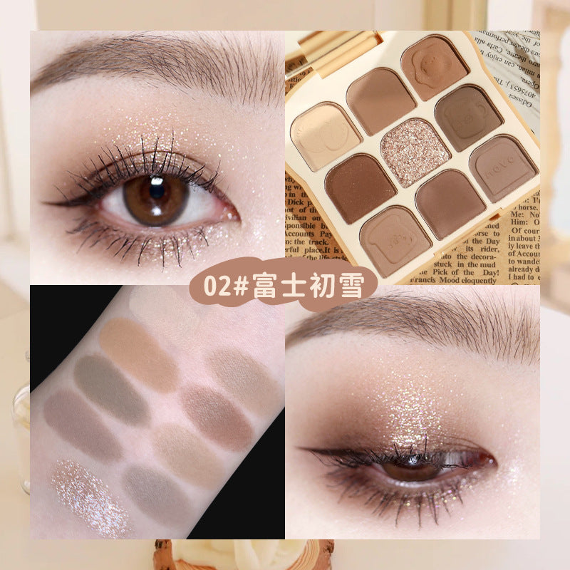 Novo sunny & soft toast eyeshadow palette - shimmer, matte, fine glitter, earth tones - student-friendly & affordable