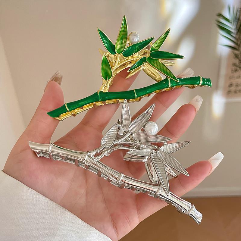 Bamboo accessible luxury hair clip classy metal gripper large back of the head hair gripper hair volume multi-hair headdress shark clip