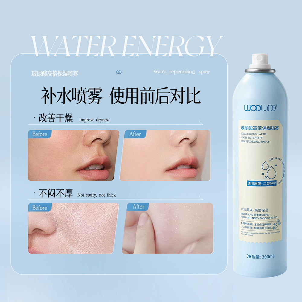 Wodwod hyaluronic acid high-power moisturizing spray hydrating makeup primer toner wet compress lotion suit free sample