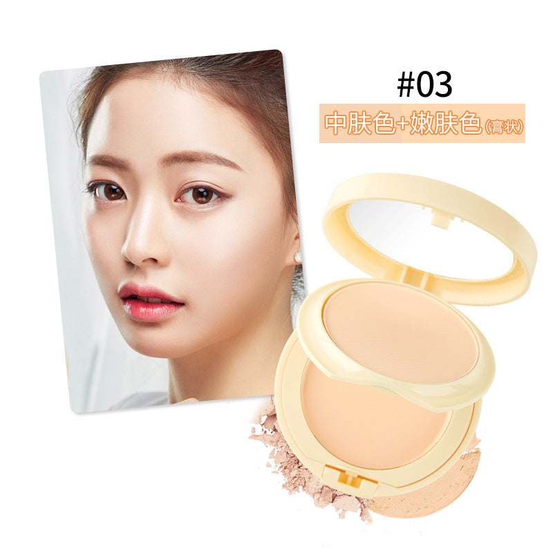 Lideal silky smooth double-layer powder - setting, oil control, pore minimizing, wet & dry use, soy milk powder foundation