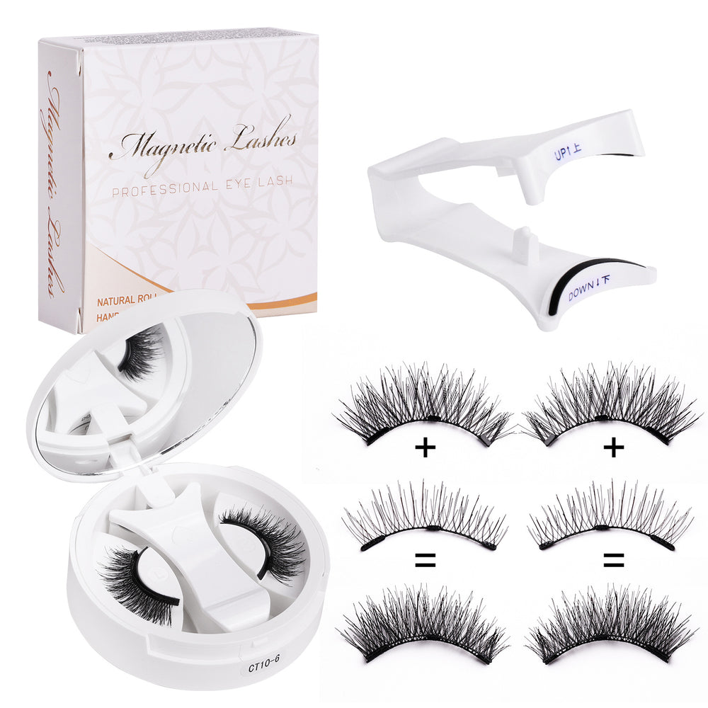 Pingdu magnetic false eyelashes amazon fashion thick strong magnetic 2 pairs black stem eyelash curler suit factory wholesale