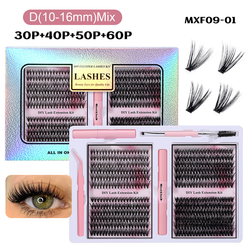 false eyelashes set box european and american thick 30p-100p combination curling eyelashes glue style penglai factory
