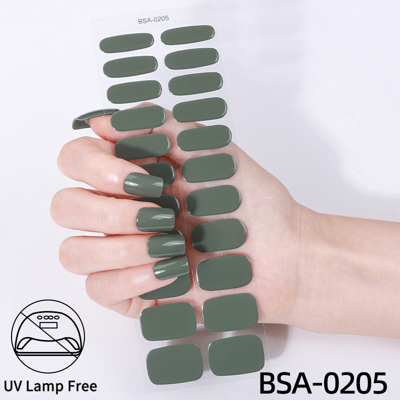 no-bake gel manicure stickers waterprooffashionpure color nail stickers no cure gel nail wraps