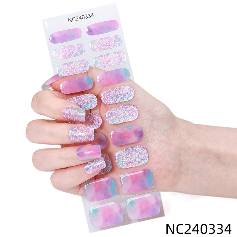 Zhengxiang custom gel nail stickers - icy sheer, cross-border, european & american style, uv curing, semi-cured nail stickers for amazon