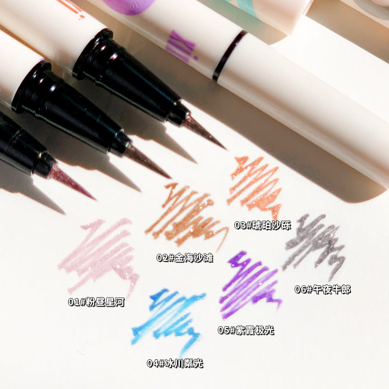 Makeup xixi metal diamond pearlescent eyeliner long-lasting waterproof not easy to smudge down to lying silkworm pen eyeliner pen