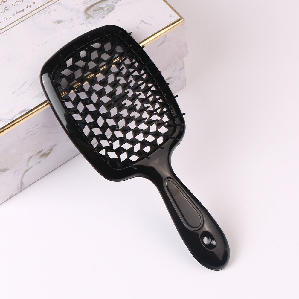 Hairdressing cut out massage grids wet and dry hairdressing comb for home women's straight hair curling comb fluffy styling comb