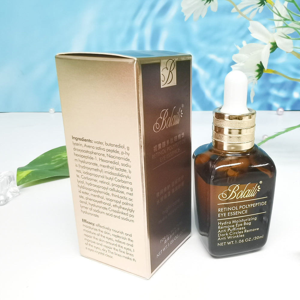 small brown bottle retinol peptide repair and moisturizing eye essence to soothe and fade fine lines around the eyes manufacturer