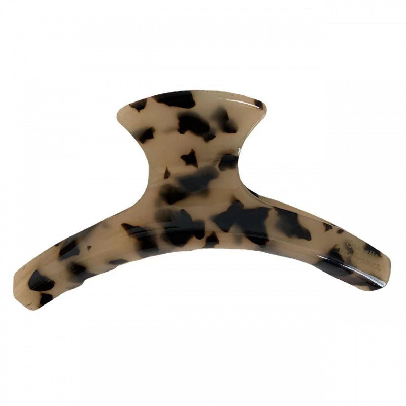 Korean elegant hair clip shark clip acetic acid tortoiseshell leopard print clip large curved simple back of head hair clip wholesale