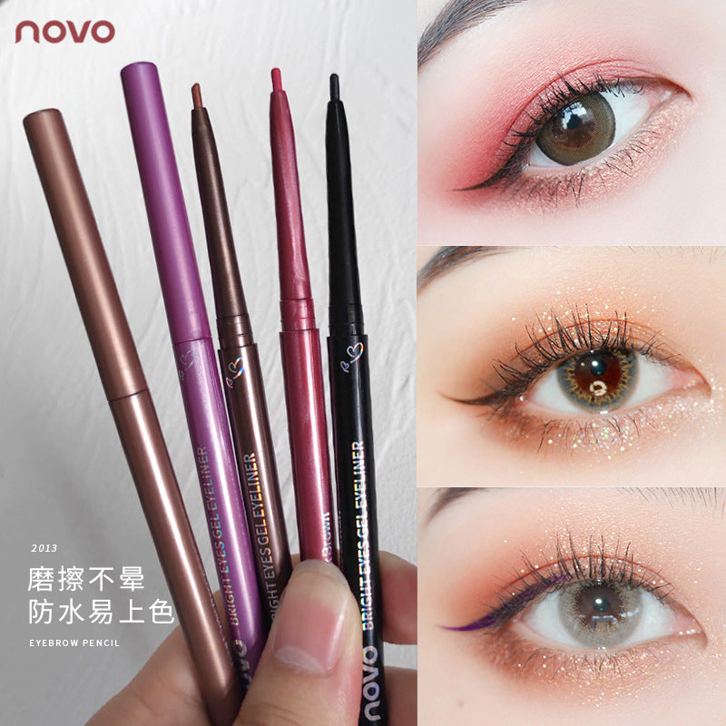 Novo's colorful eyeliner gel pen is extremely fine, waterproof, sweat-proof, non-smudge, and can be used to outline the lying silkworm pen
