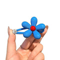Korean dongdaemun new blue floral hair clip - side bangs duckbill clip - sweet & girly hair accessory