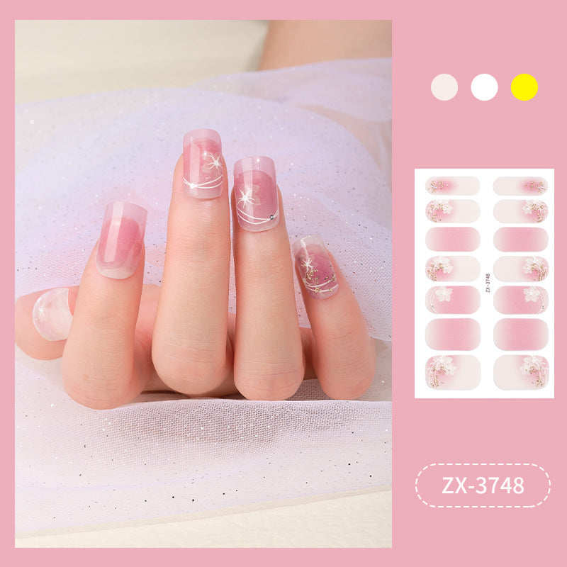 Zhengxiang factory customized japanese and korean nail art stickers hot stamping 5d epoxy imitation diamond starburst christmas nail stickers full stickers wholesale