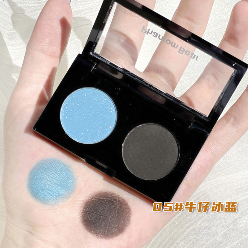 Phantom bear two-color eyeshadow - everyday light makeup, affordable student-friendly rose tea cement eyeshadow palette, high-end, pure & sultry style