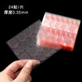 New pink press-on nails jelly stickers, 24-piece set, double-sided jelly adhesive, seamless waterproof nail tips