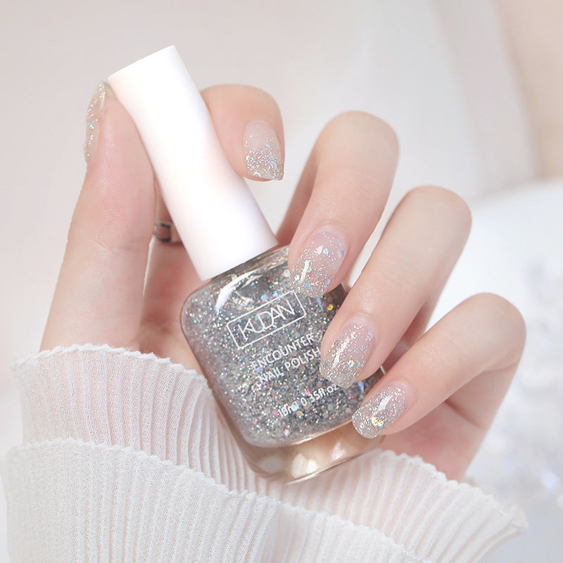 New white peelable water-based nail polish odor free, no baking, quick-drying, transparent top coat, student peelable nail polish
