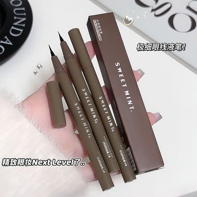 Makeup sweet mint slim eyeliner for women, ultra-fine soft head, waterproof, anti-sweat, non-smudge, lying silkworm eyeliner pen