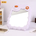 Cosmetic mirror plastic hd student dormitory storage mirror for home home cute flower mirror casual desktop mirror