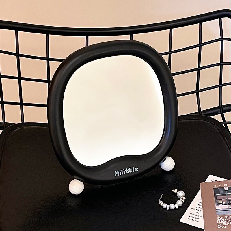 Girly makeup mirror - minimalist desktop mirror for beauty touch-ups, princess mirror, student dorm tabletop freestanding vanity mirror