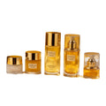 New cosmetic glass bottle set packaging: 120ml lotion & serum glass bottles, 30g skin care cream & moisturizer sample pots