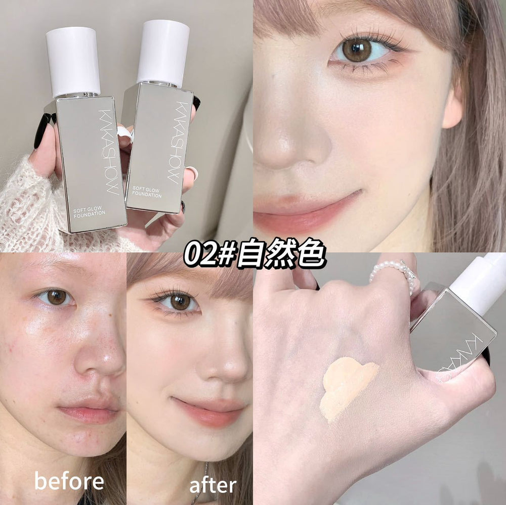 Makeup kakashow soft light liquid foundation water-glossy creamy skin concealer oil control waterproof anti-sweat non-removing makeup foundation cream