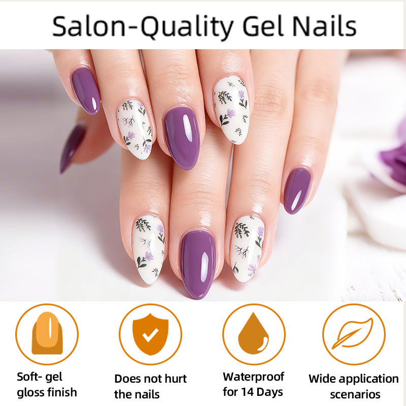 Zhengxiang factory customized gel nail art stickers waterproof fashion flash uv semi-baked semi-cured nail stickers gel nail