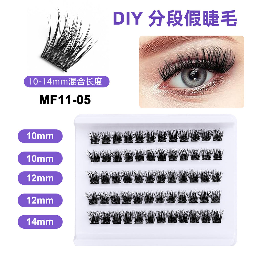 Amazon's hottest fake eyelashes, lightweight segmented 6d baby curved fluffy plush natural thin stem eyelashes