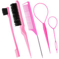 Hairdressing comb, three rows of pointed tail comb, fluffy hair, hair comb, hair cleaning tool, various combs, cleaning brush