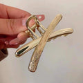 2024 korean new metal cross half claw clip back of head elegant shark clip hair claw headwear for women