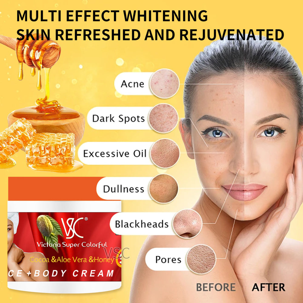 cocoa & aloe vera & honey face cream 500g - moisturizing cream, nourishing and rejuvenating, wholesale for export