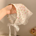 French lace triangle scarf women's retro decorative headscarf hairband mesh summer head wrap pastoral headband elegant hair accessories