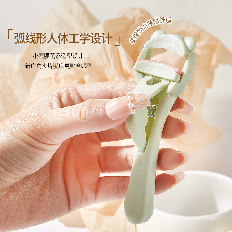 Jonbos slim waist eyelash curler - wide angle sunflower design, long-lasting hold, eyelid-friendly, portable curler