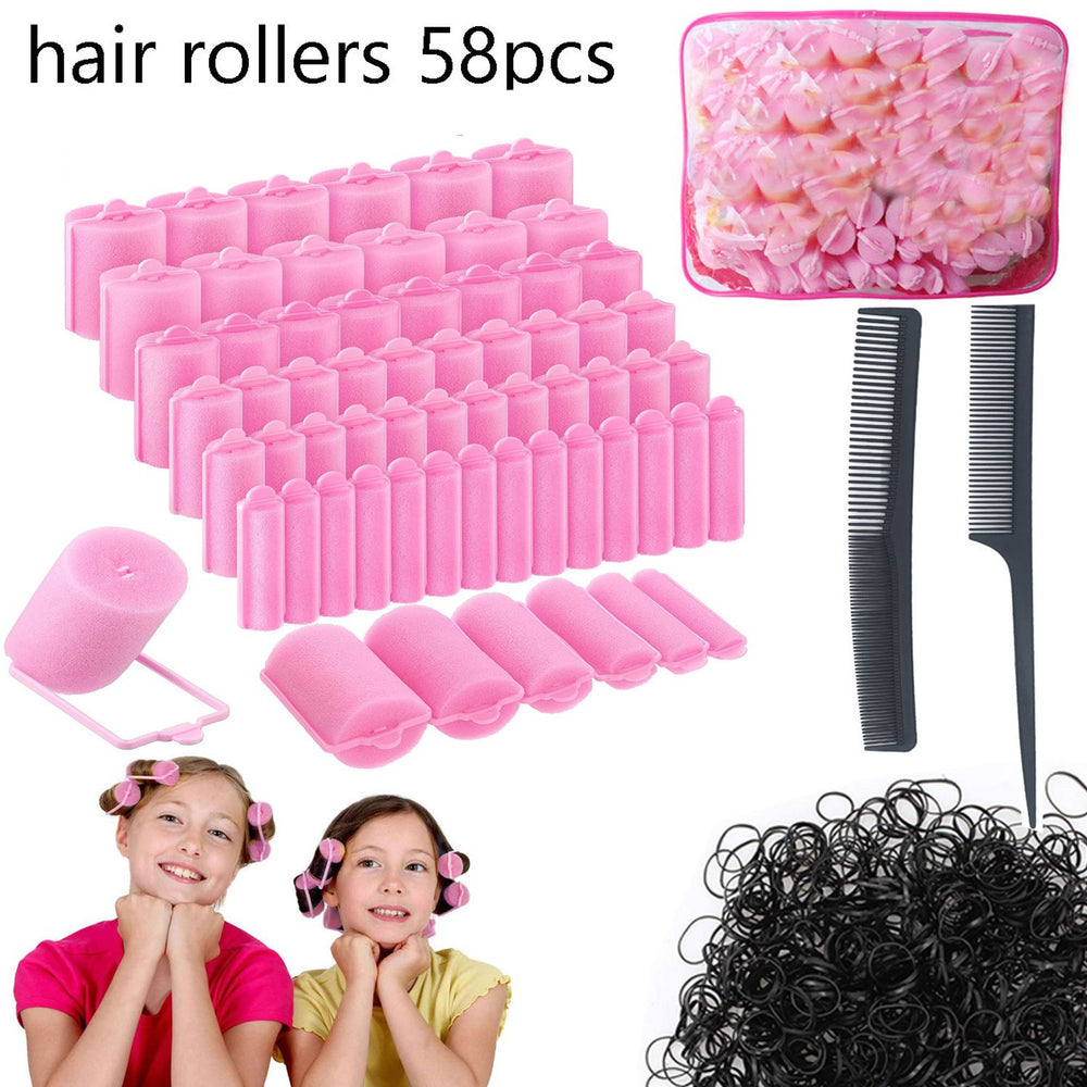 Bangs curling iron sponge curling barrel no hair damage magic curl 61 piece suit hair styling curling tool micro curl