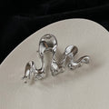 Half-tied hair cut out metal medium-sized gripper for women's high ponytail exquisite back hairpin classy elegant shark clip