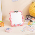 Cartoon vanity mirror - desktop, wall-mountable makeup mirror with plastic storage - perfect for home and office