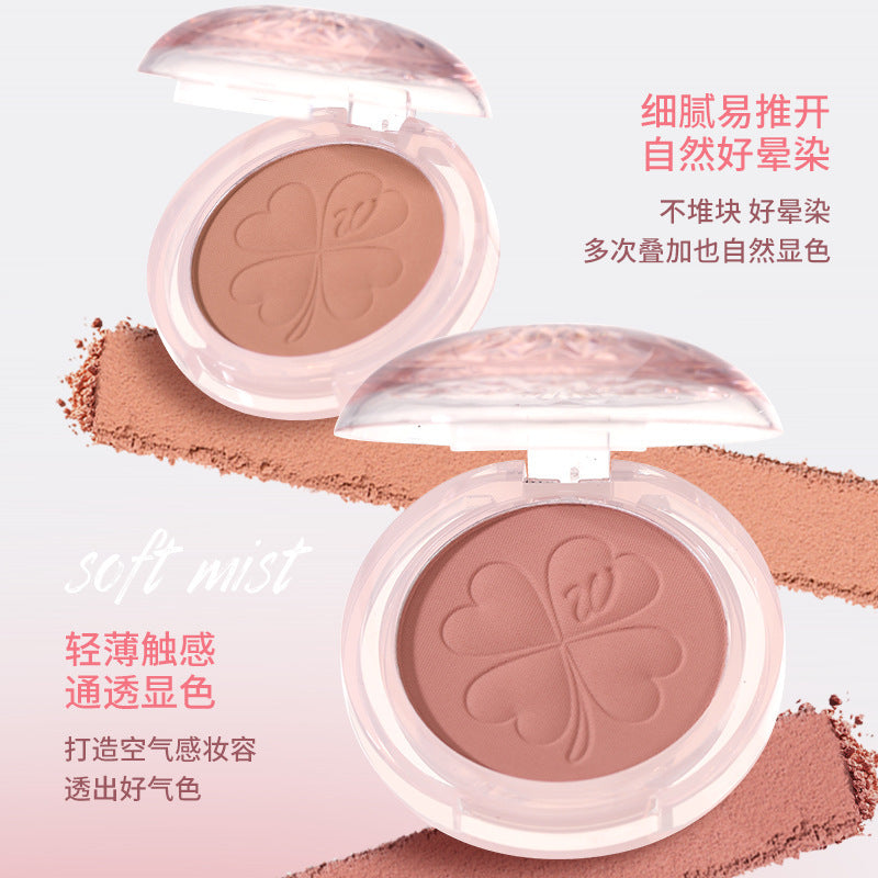 Wodwod crystal clear light embossed blush - natural nude makeup, brightening, matte contouring rouge