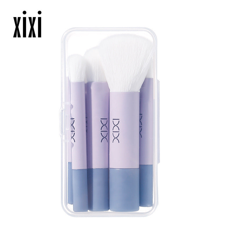 Xixi macron portable 6-piece brush set - blush, nose shadow, contour brushes - beginner mini makeup brushes