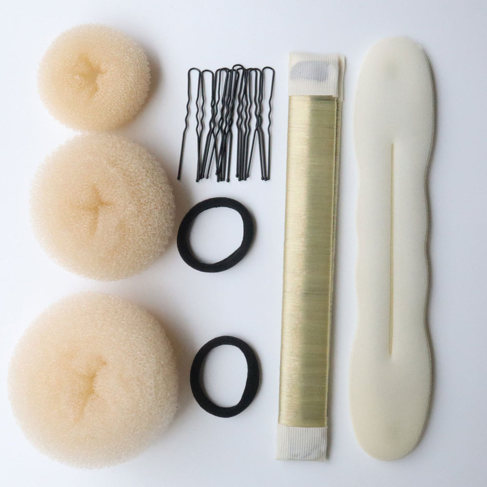 17-piece hair accessories tool set, ball head donut hair styling tool, sponge hair braider, snap ring hair ring, accessible luxury