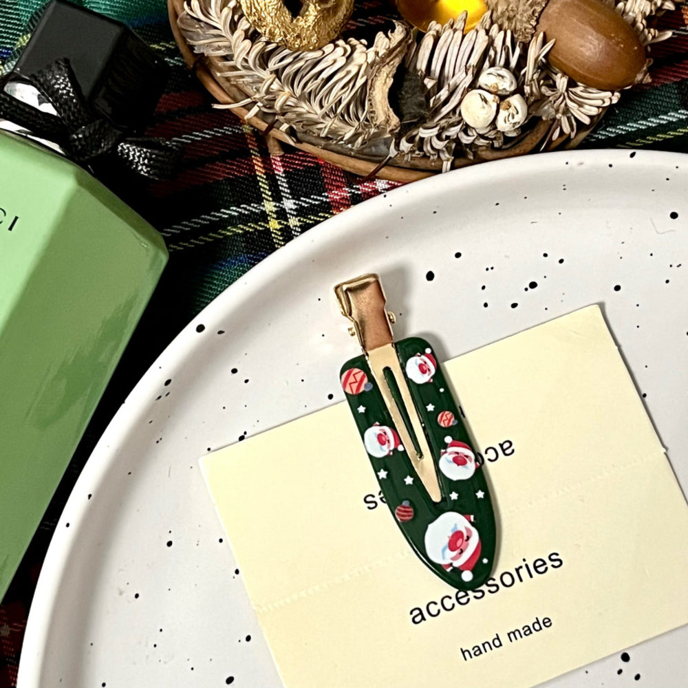 European and american cross-border christmas hairpins, bangs, side hairpins, broken hair duckbill clips, seamless edge clips, hair accessories wholesale