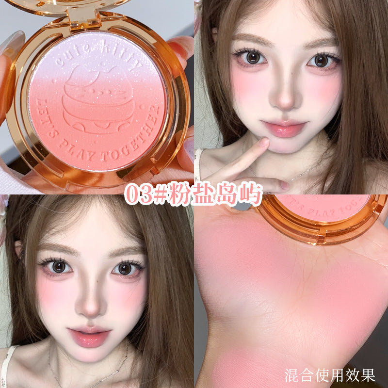 Xixi maoqu baking two-color gradient blush expansion and shrinkage color brightening and contouring all-in-one palette nature nude makeup rouge