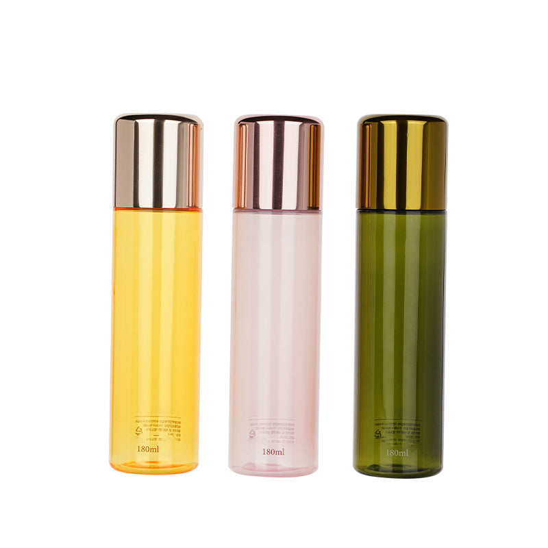 Cylindrical pet plastic bottle for skincare products - essence, lotion, toner - empty refillable bottle, 180ml