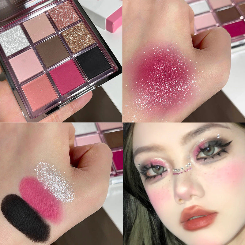 Capel luminous nine-color eyeshadow palette - shimmer, crushed diamond, matte, highlight, contour all-in-one palette - earth tones, smoky eye makeup