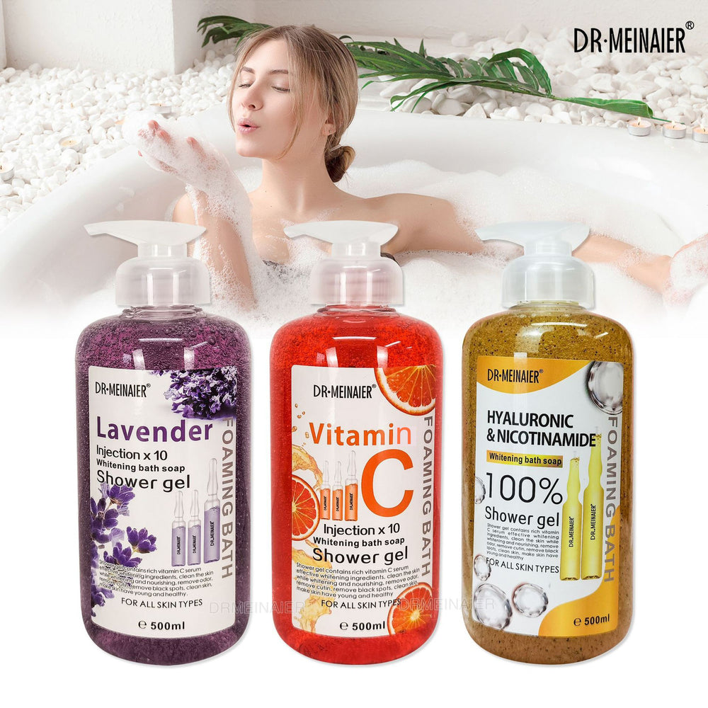 foreign trade shower gel, vitamin c, silky skin, rich foam, refreshing and moisturizing skin, gentle and long-lasting fragrance