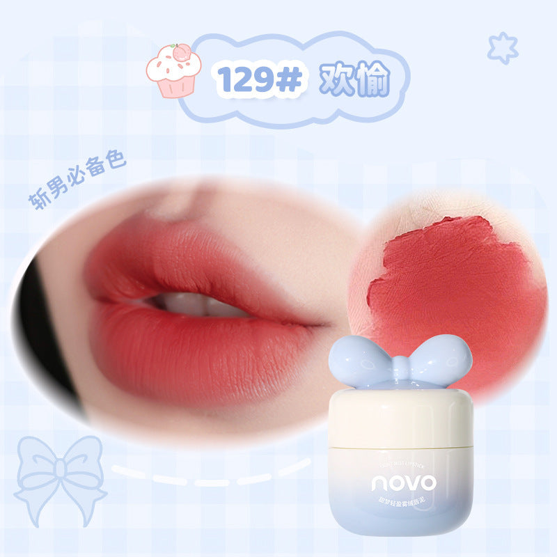 Novo sweet dream lightweight velvet lip clay - matte, long-lasting, waterproof, smudge-proof, student-friendly, brightening lipstick