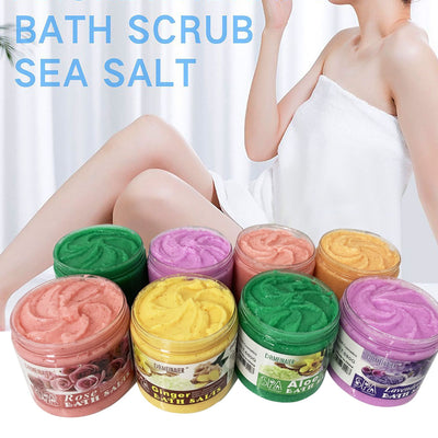 exclusive exfoliating bath bubble wet salt to remove chicken skin, rejuvenate skin, rub mud, dead skin, moisturize and moisturize sea salt
