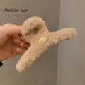 Retro small gold label stuffed medium size hair clip for less hair, shark clip half-tied hair clip, fall and winternew arrival hair clip for women