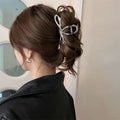 Sense of design ribbon bows hairpin female ins cold style hair volume large size gripper metal shark clip hair accessories