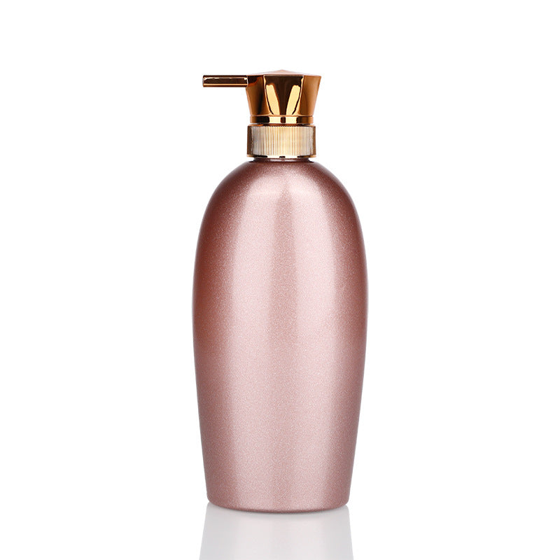 600ml refillable plastic empty bottle with pump for liquid body wash, shampoo, and conditioner - pet with metallic finish